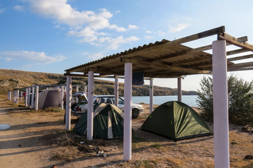 Казантип, Крым, отдых с палатками